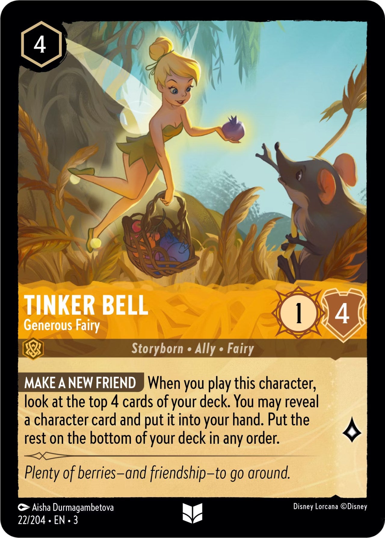 Tinker Bell - Generous Fairy (22/204) [Into the Inklands] | Cards and Coasters CA