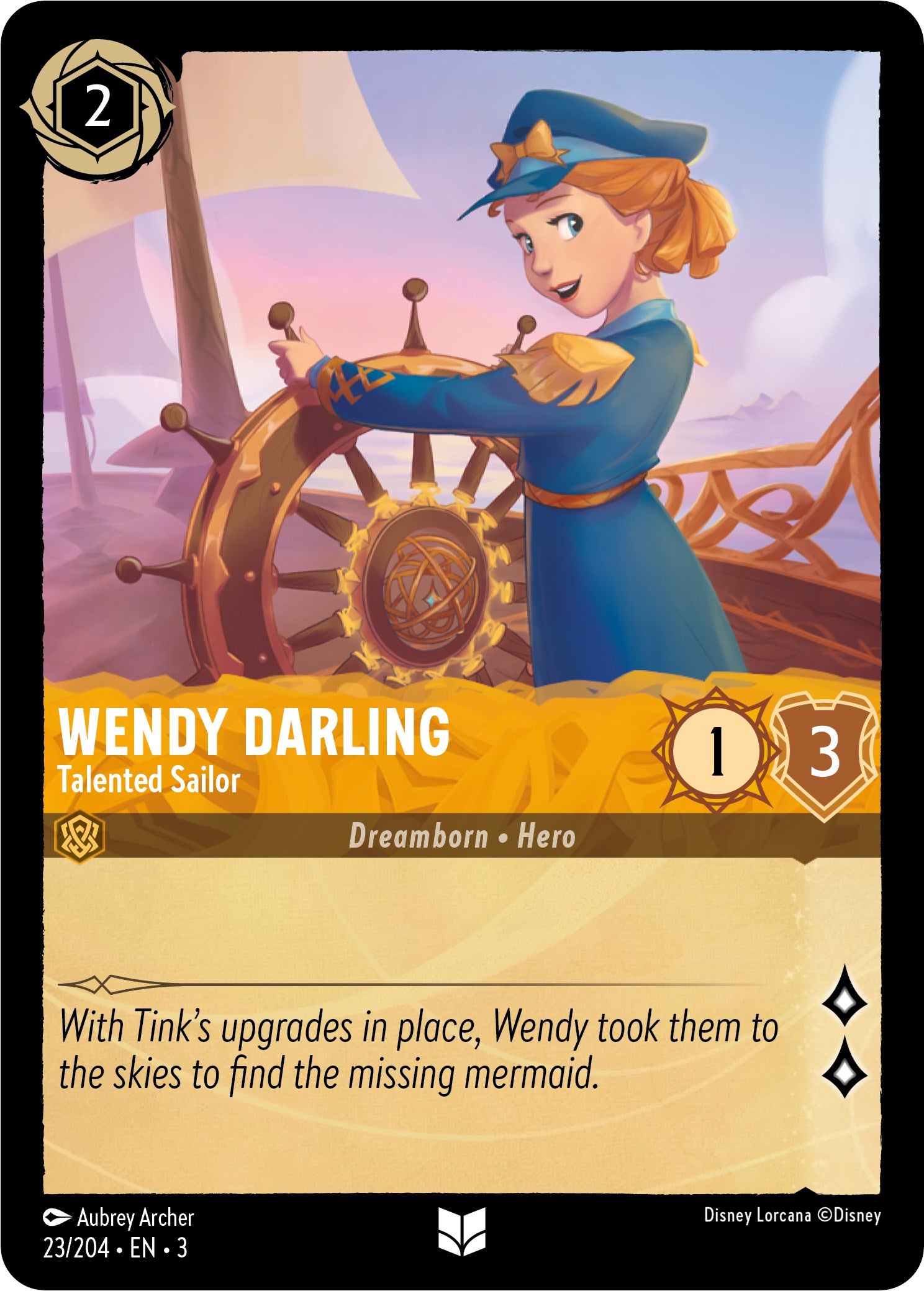 Wendy Darling - Talented Sailor (23/204) [Into the Inklands] | Cards and Coasters CA