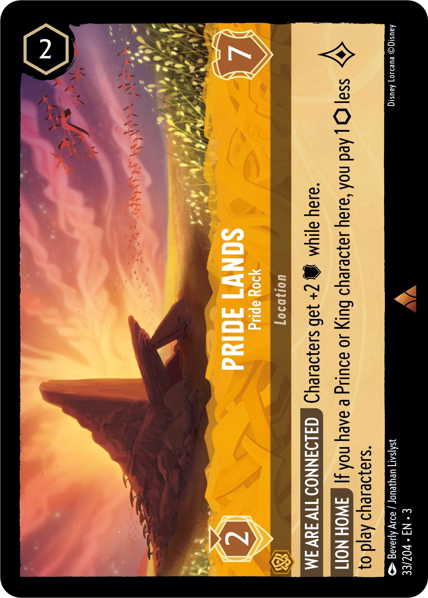 Pride Lands - Pride Rock (33/204) [Into the Inklands] | Cards and Coasters CA