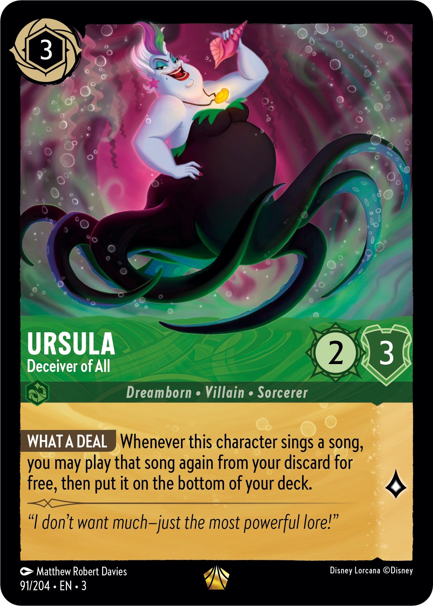 Ursula - Deceiver of All (91/204) [Into the Inklands] | Cards and Coasters CA