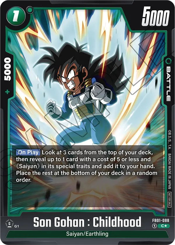 Son Gohan : Childhood (FB01-088) (Tournament Pack 01) [Fusion World Tournament Cards] | Cards and Coasters CA