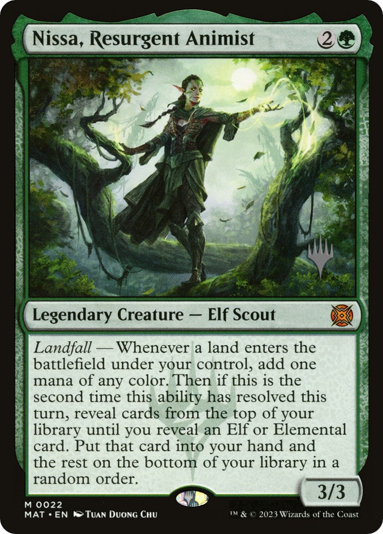 Nissa, Resurgent Animist (Promo Pack) [Murders at Karlov Manor Promos] | Cards and Coasters CA