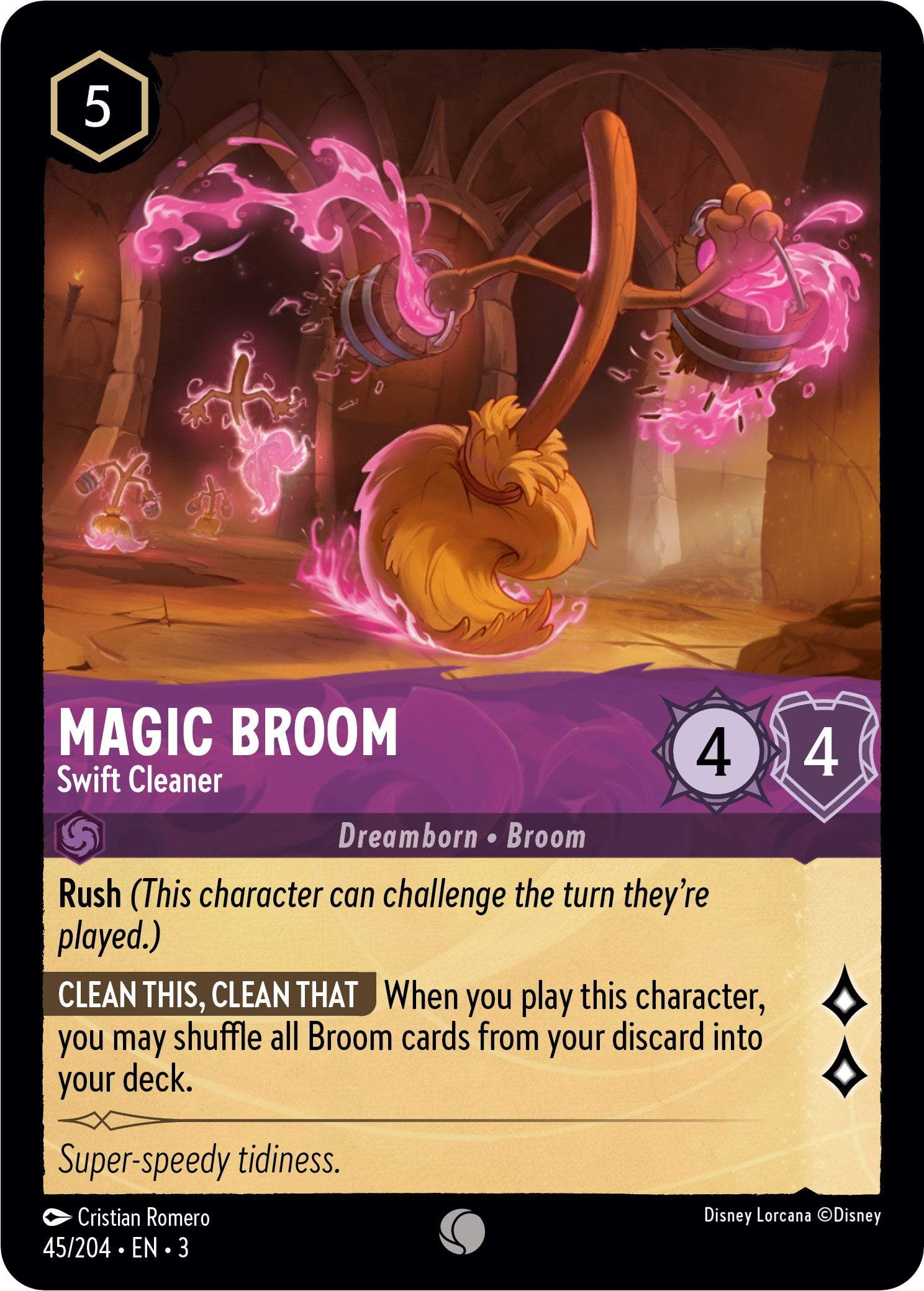 Magic Broom - Swift Cleaner (45//204) [Into the Inklands] | Cards and Coasters CA