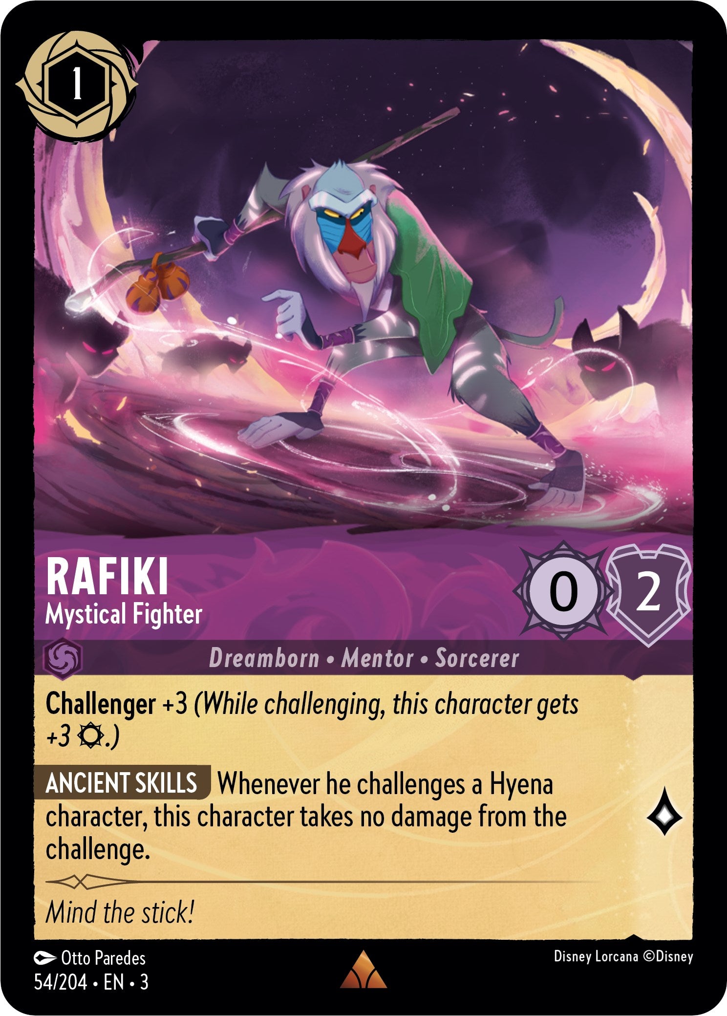 Rafiki - Mystical Fighter (54//204) [Into the Inklands] | Cards and Coasters CA