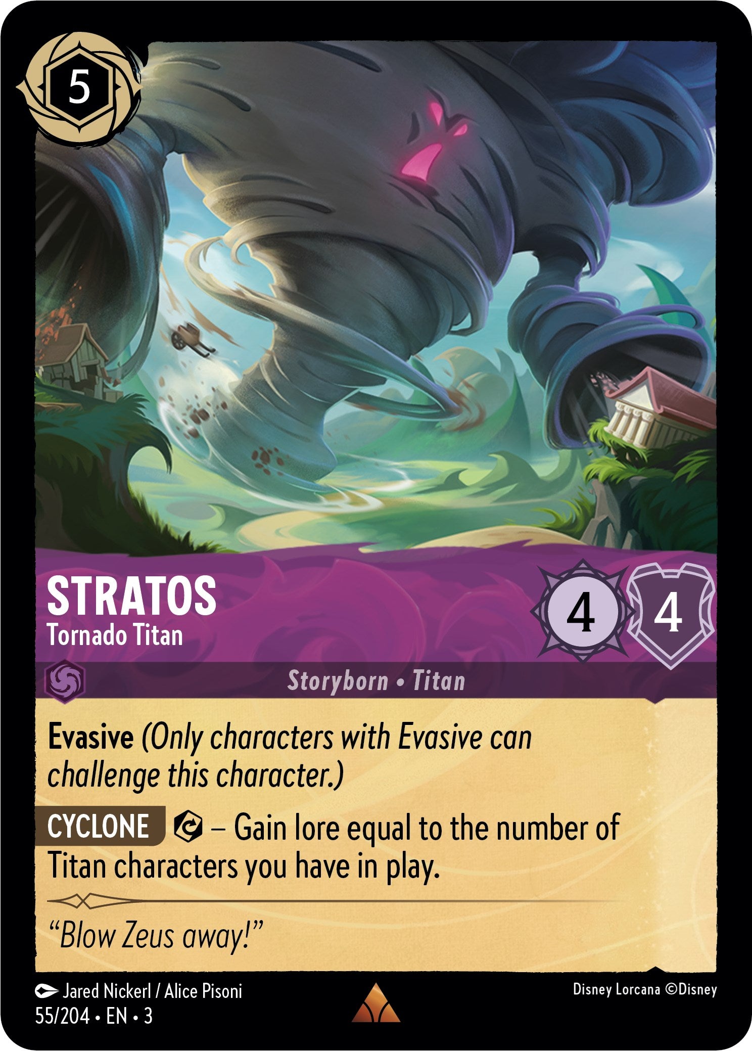 Stratos - Tornado Titan (55//204) [Into the Inklands] | Cards and Coasters CA