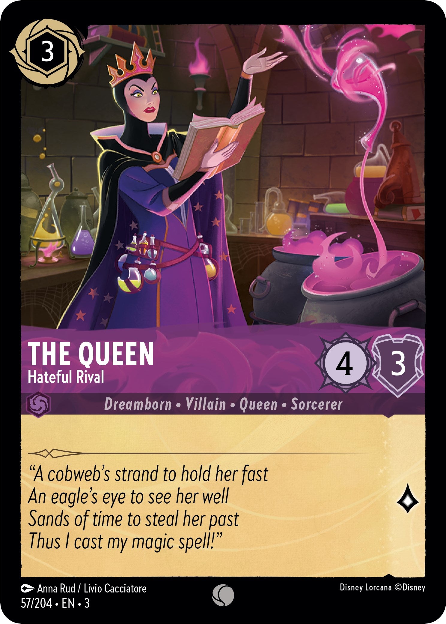 The Queen - Hateful Rival (57/204) [Into the Inklands] | Cards and Coasters CA