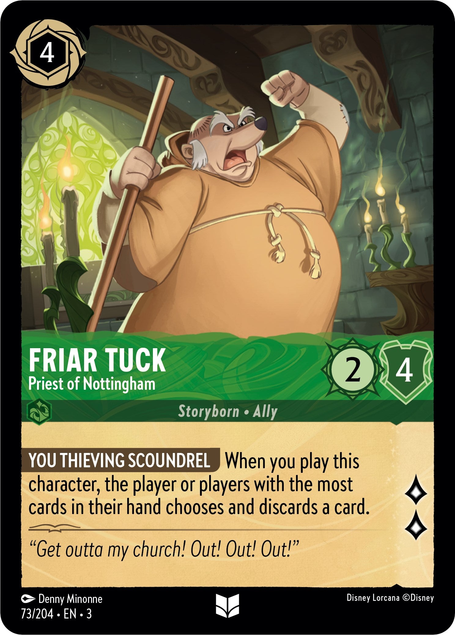 Friar Tuck - Priest of Nottingham (73/204) [Into the Inklands] | Cards and Coasters CA