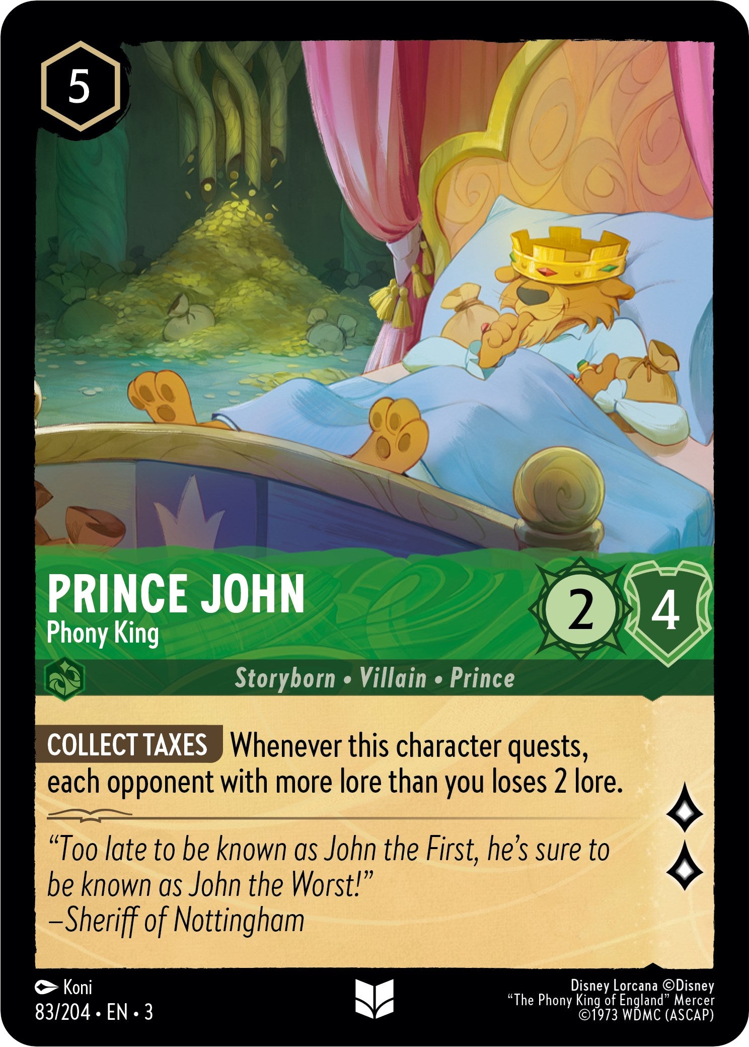 Prince John - Phony King (83//204) [Into the Inklands] | Cards and Coasters CA