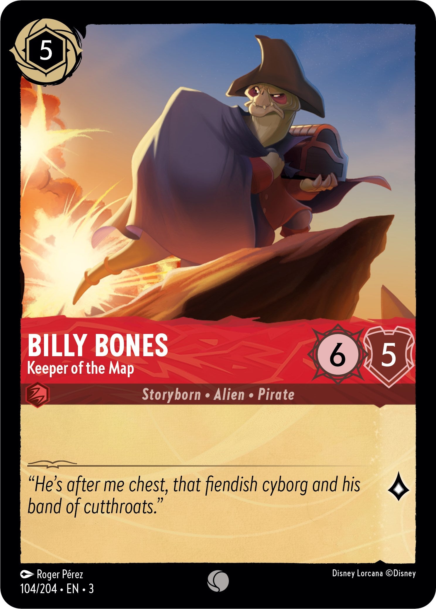 Billy Bones - Keeper of the Map (104/204) [Into the Inklands] | Cards and Coasters CA