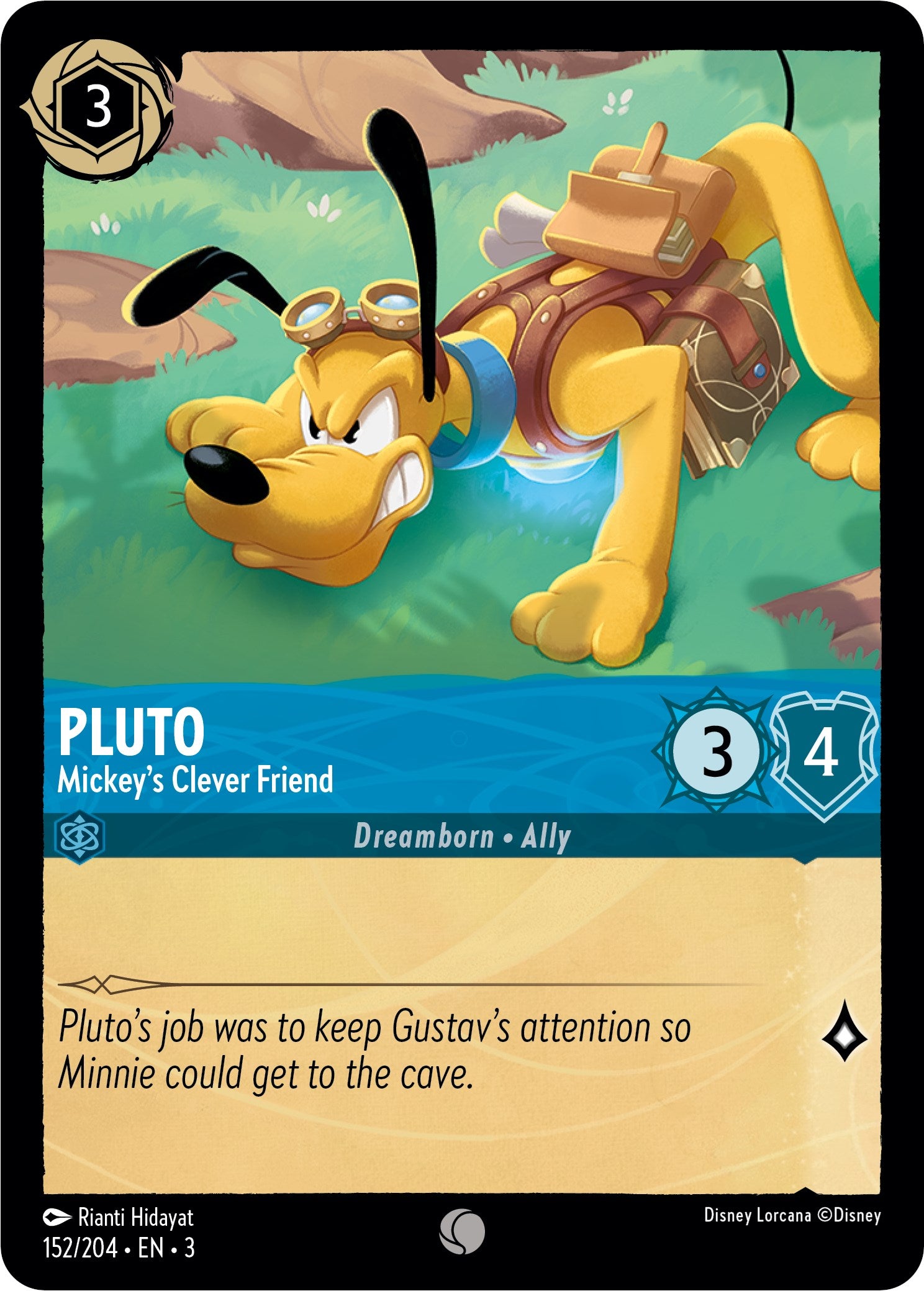 Pluto - Mickey's Clever Friend (152/204) [Into the Inklands] | Cards and Coasters CA