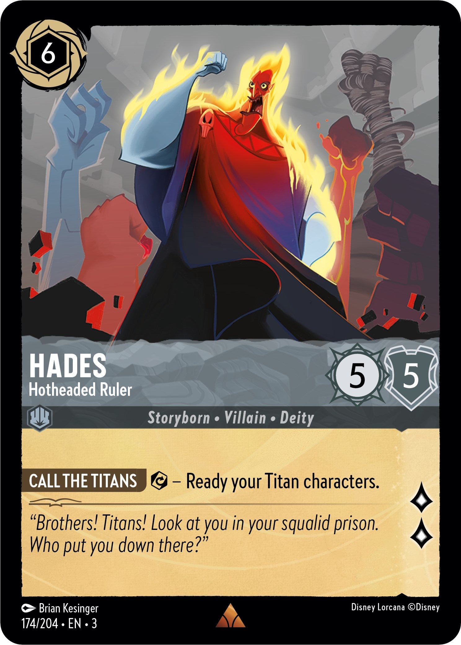 Hades - Hotheaded Ruler (174/204) [Into the Inklands] | Cards and Coasters CA