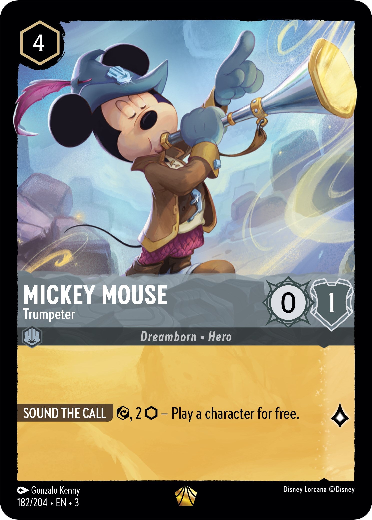 Mickey Mouse -Trumpeter (182/204) [Into the Inklands] | Cards and Coasters CA