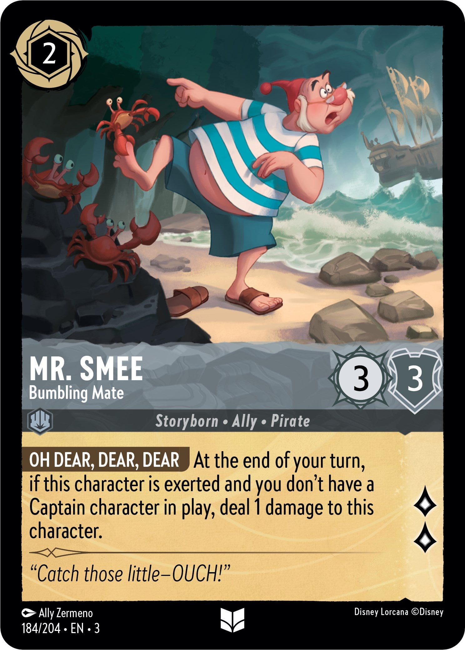 Mr. Smee - Bumbling Mate (184/204) [Into the Inklands] | Cards and Coasters CA