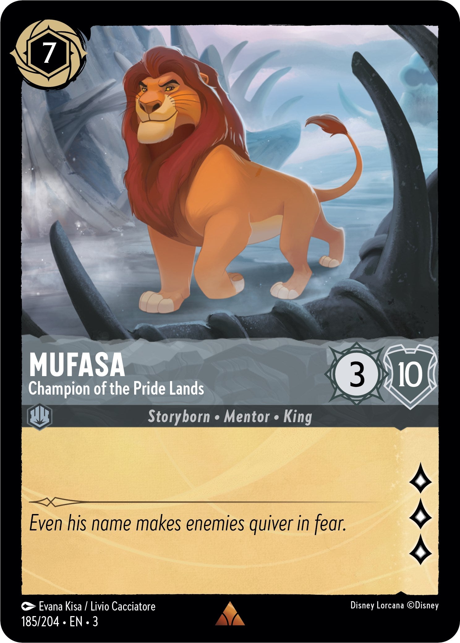 Mufasa - Champion of the Pride Lands (185/204) [Into the Inklands] | Cards and Coasters CA