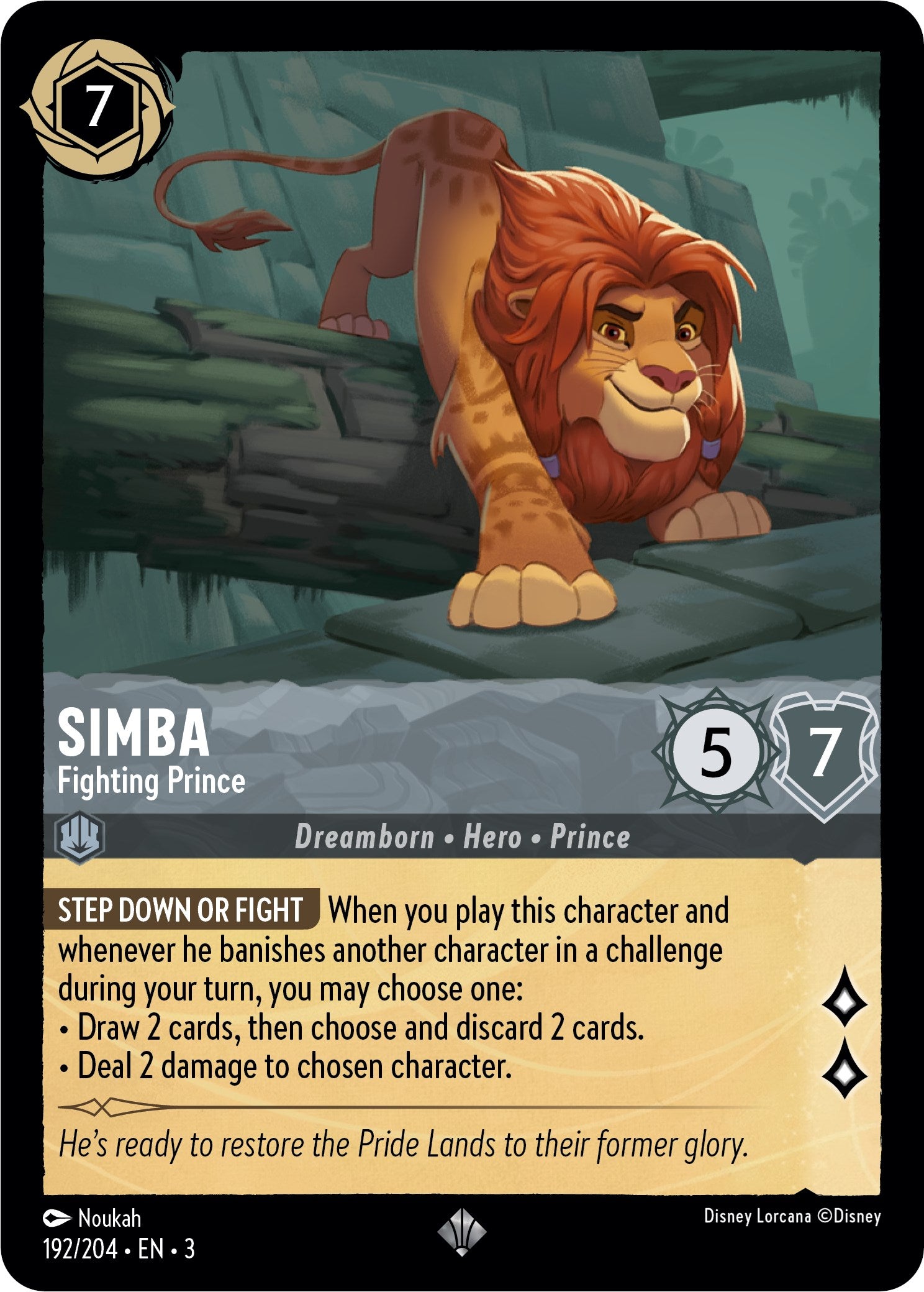 Simba - Fighting Prince (192/204) [Into the Inklands] | Cards and Coasters CA