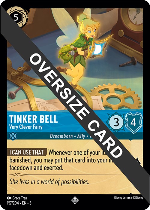 Tinker Bell - Very Clever Fairy (Oversized) (157/204) [Into the Inklands] | Cards and Coasters CA