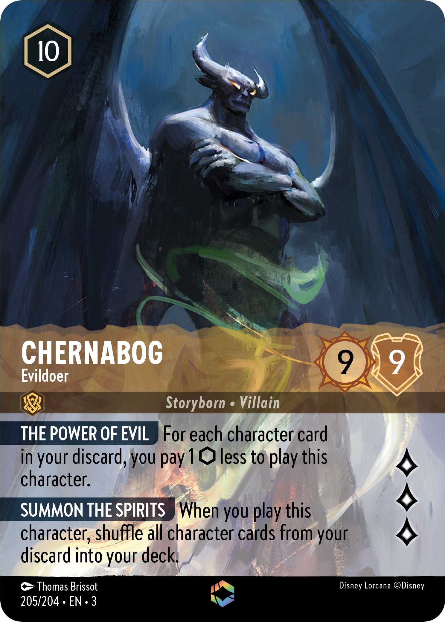 Chernabog - Evildoer (Alternate Art) (205/204) [Into the Inklands] | Cards and Coasters CA