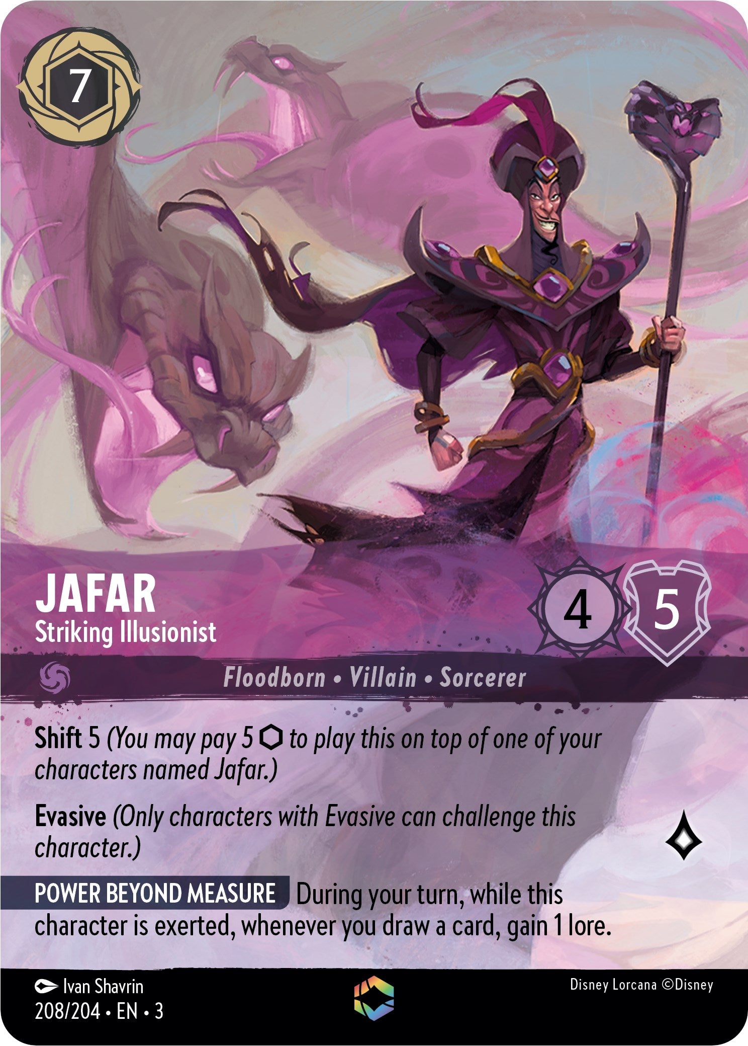 Jafar - Striking Illusionist (Alternate Art) (208/204) [Into the Inklands] | Cards and Coasters CA