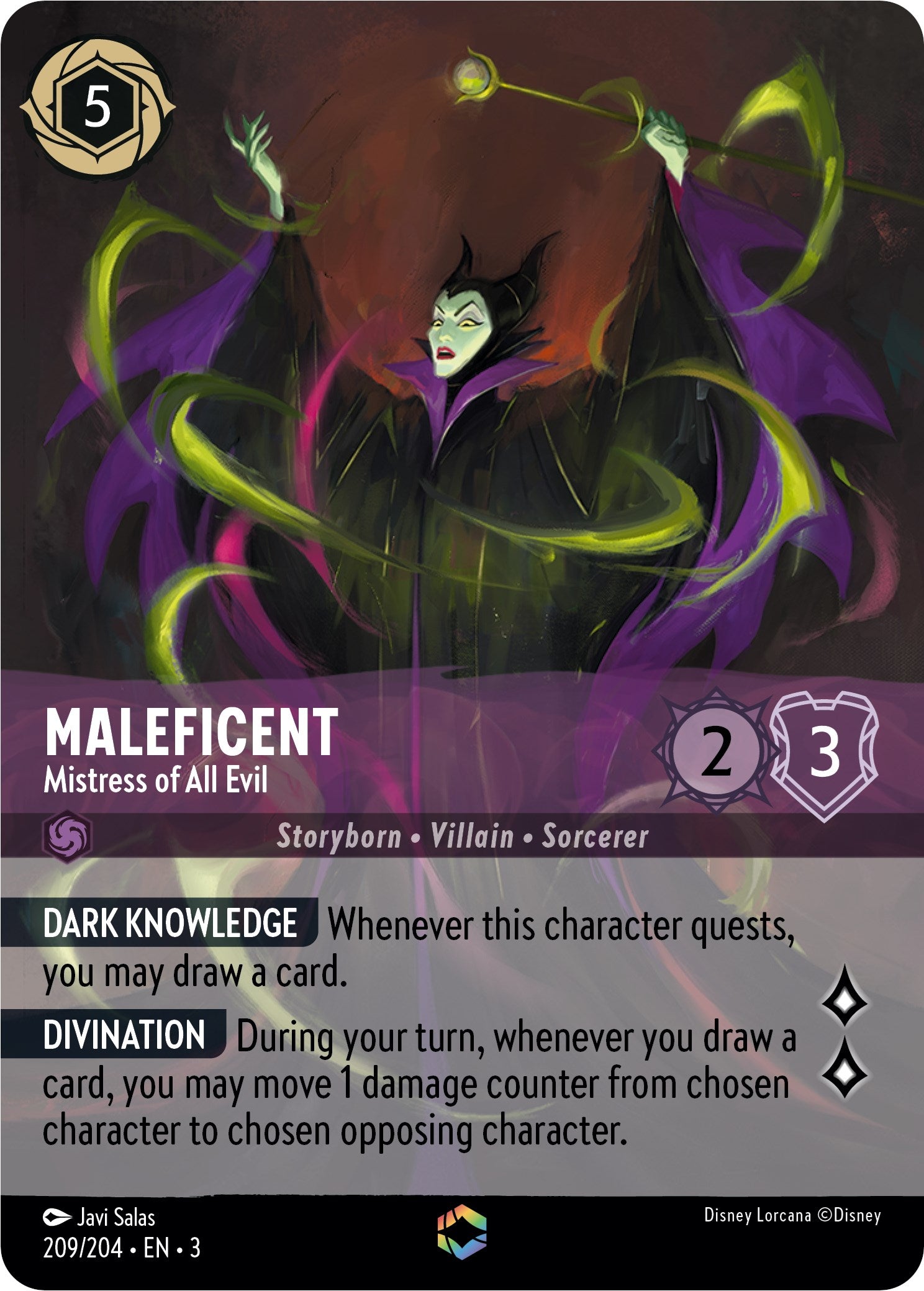 Maleficent - Mistress of All Evil (Alternate Art) (209/204) [Into the Inklands] | Cards and Coasters CA