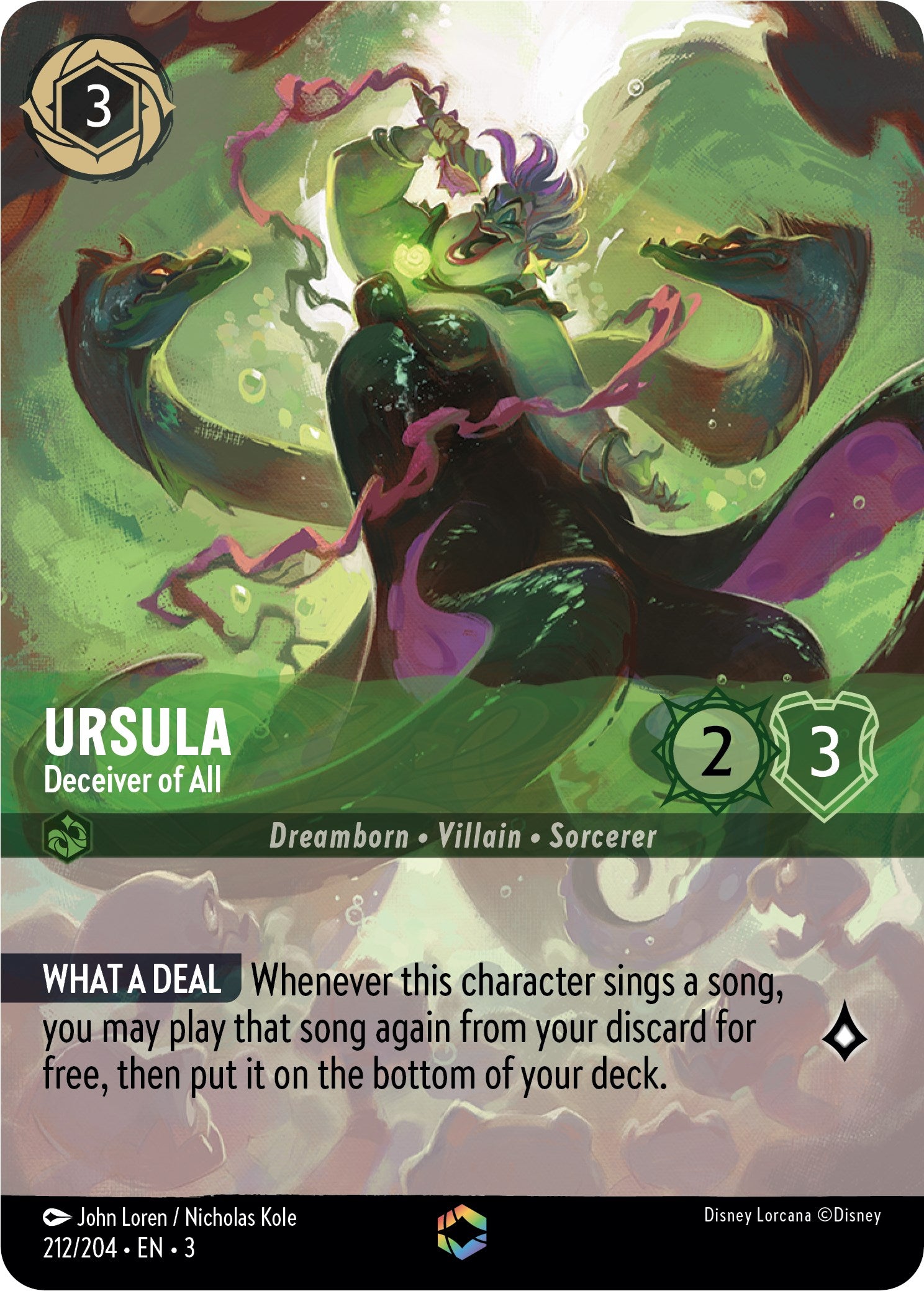 Ursula - Deceiver of All (Alternate Art) (212/204) [Into the Inklands] | Cards and Coasters CA