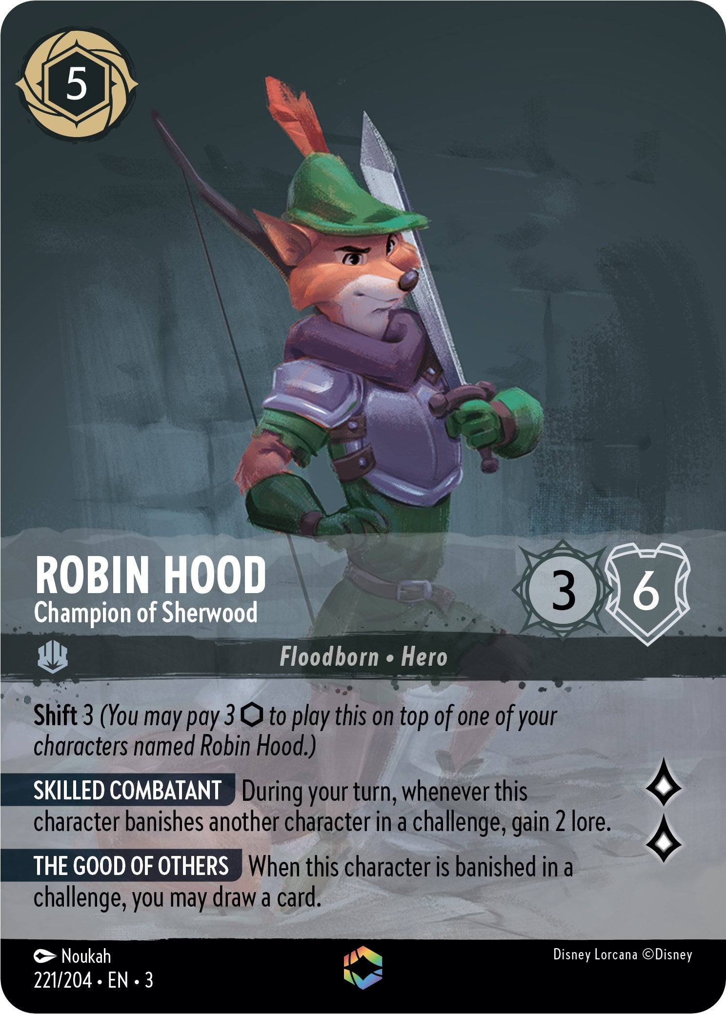 Robin Hood - Champion of Sherwood (Alternate Art) (221/204) [Into the Inklands] | Cards and Coasters CA