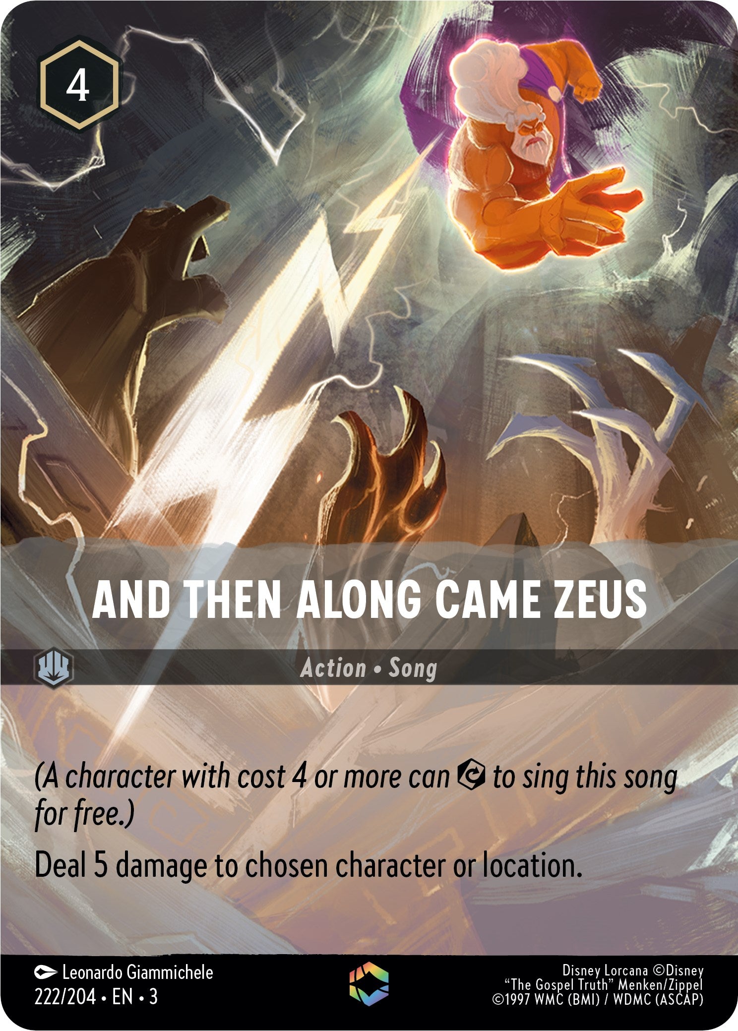 And Then Along Came Zeus (Alternate Art) (222/204) [Into the Inklands] | Cards and Coasters CA