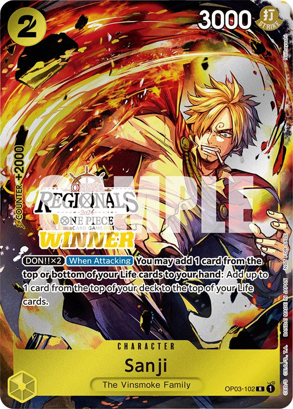 Sanji (Online Regional 2024) [Winner] [One Piece Promotion Cards] | Cards and Coasters CA