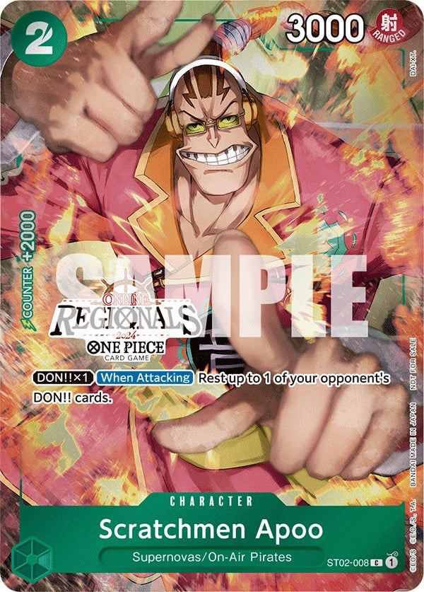 Scratchmen Apoo (Online Regional 2024) [Participant] [One Piece Promotion Cards] | Cards and Coasters CA