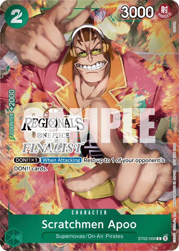 Scratchmen Apoo (Online Regional 2024) [Finalist] [One Piece Promotion Cards] | Cards and Coasters CA