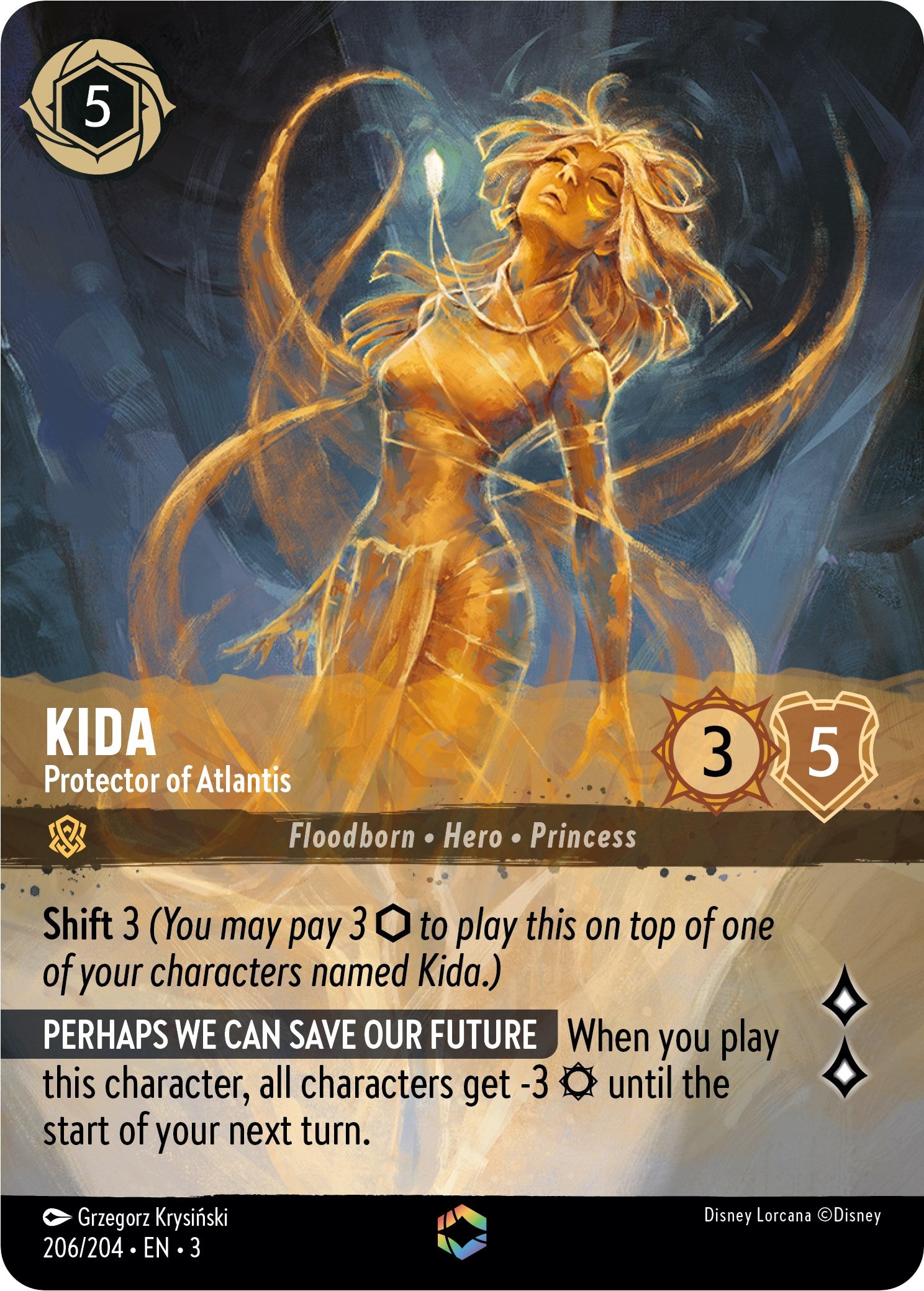 Kida - Protector of Atlantis (Alternate Art) (206/204) [Into the Inklands] | Cards and Coasters CA