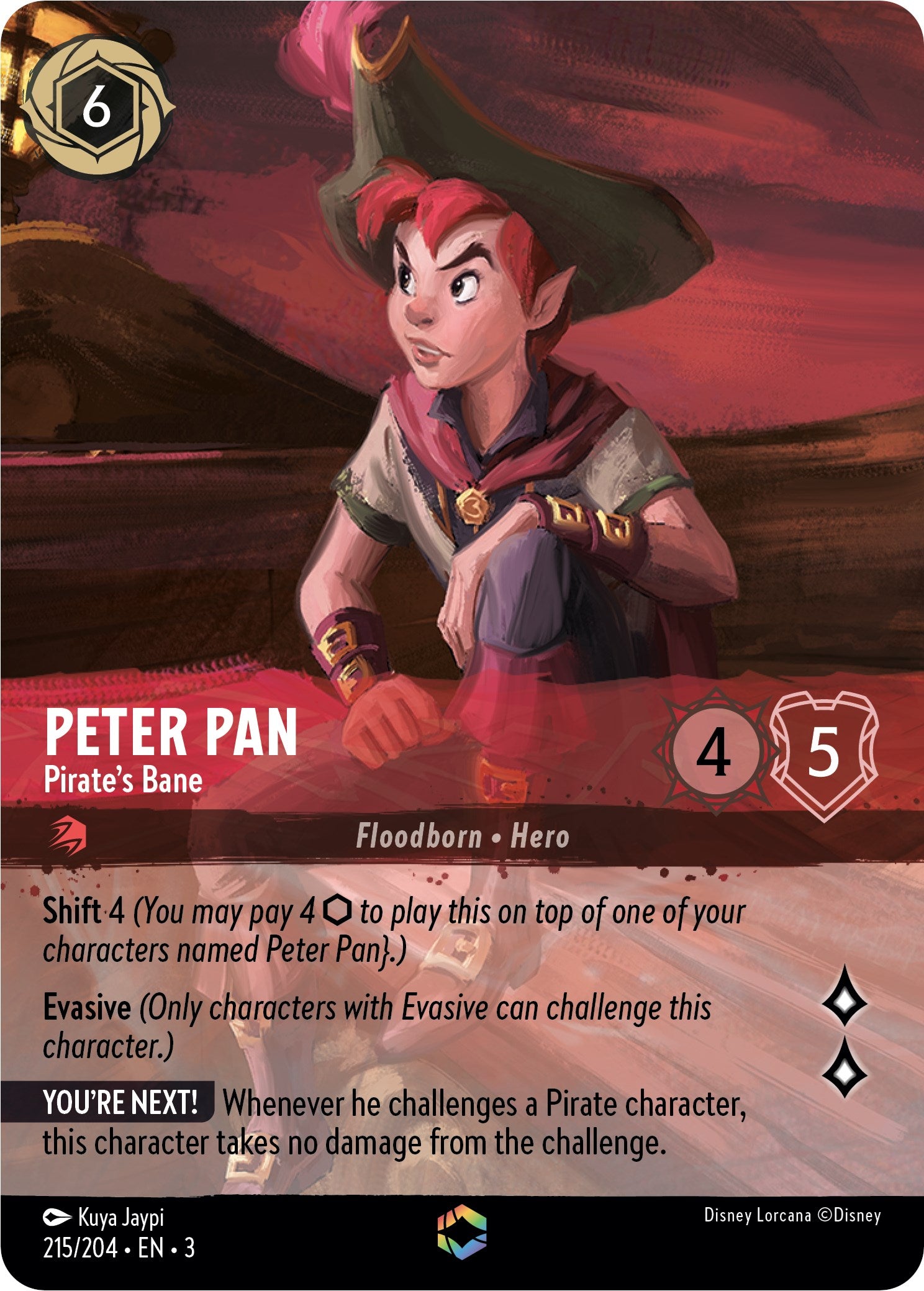 Peter Pan - Pirate's Bane (Alternate Art) (215/204) [Into the Inklands] | Cards and Coasters CA