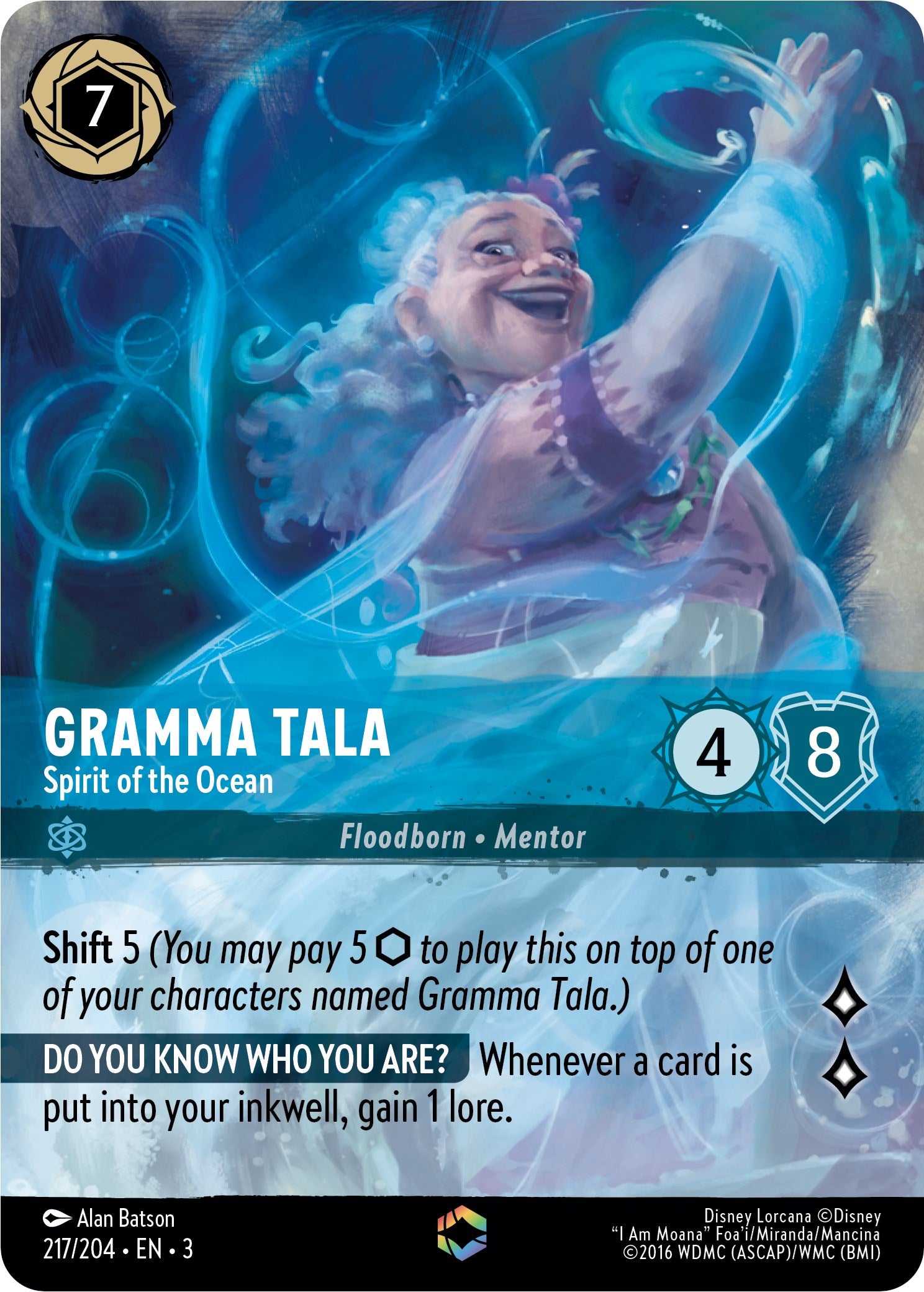 Gramma Tala - Spirit of the Ocean (Alternate Art) (217/204) [Into the Inklands] | Cards and Coasters CA