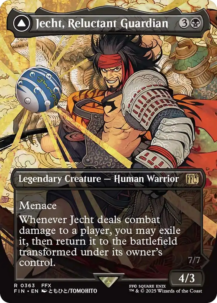 Jecht, Reluctant Guardian // Braska's Final Aeon (Borderless) [FINAL FANTASY] | Cards and Coasters CA