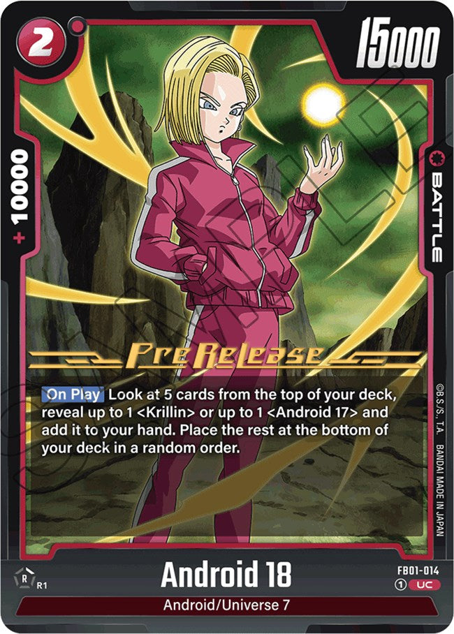 Android 18 (FB01-014) [Awakened Pulse Pre-Release Cards] | Cards and Coasters CA