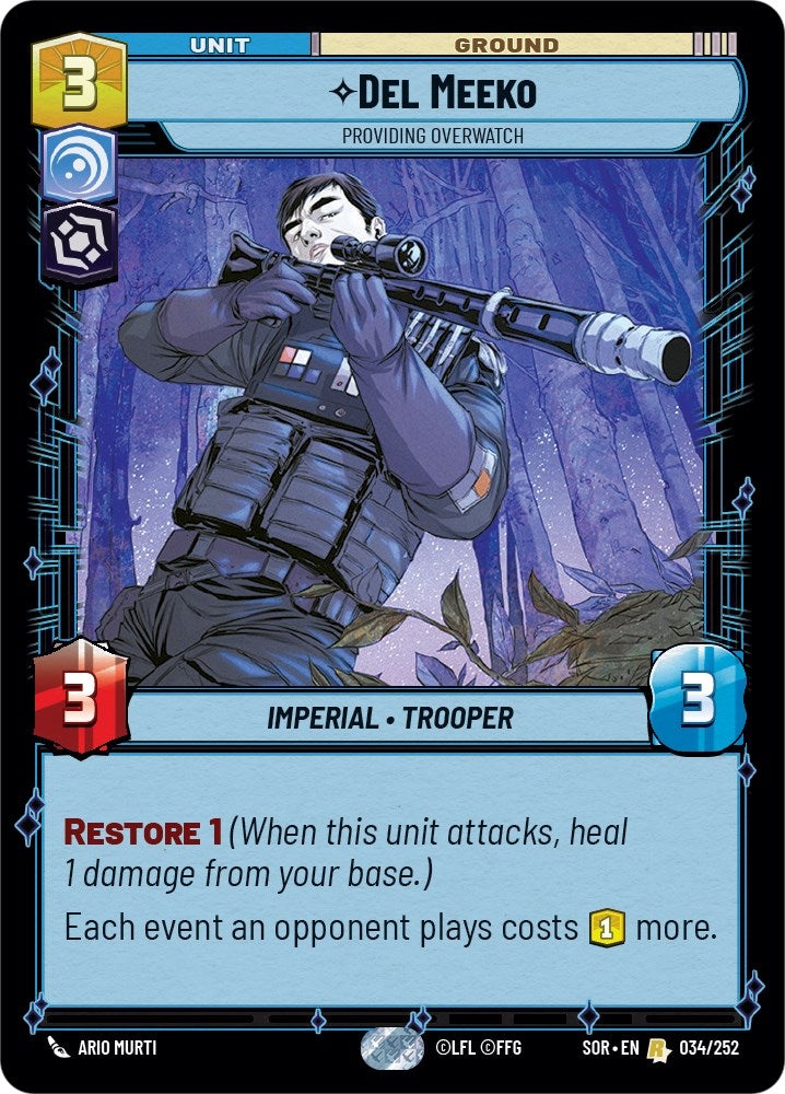 Del Meeko - Providing Overwatch (034/252) [Spark of Rebellion] | Cards and Coasters CA