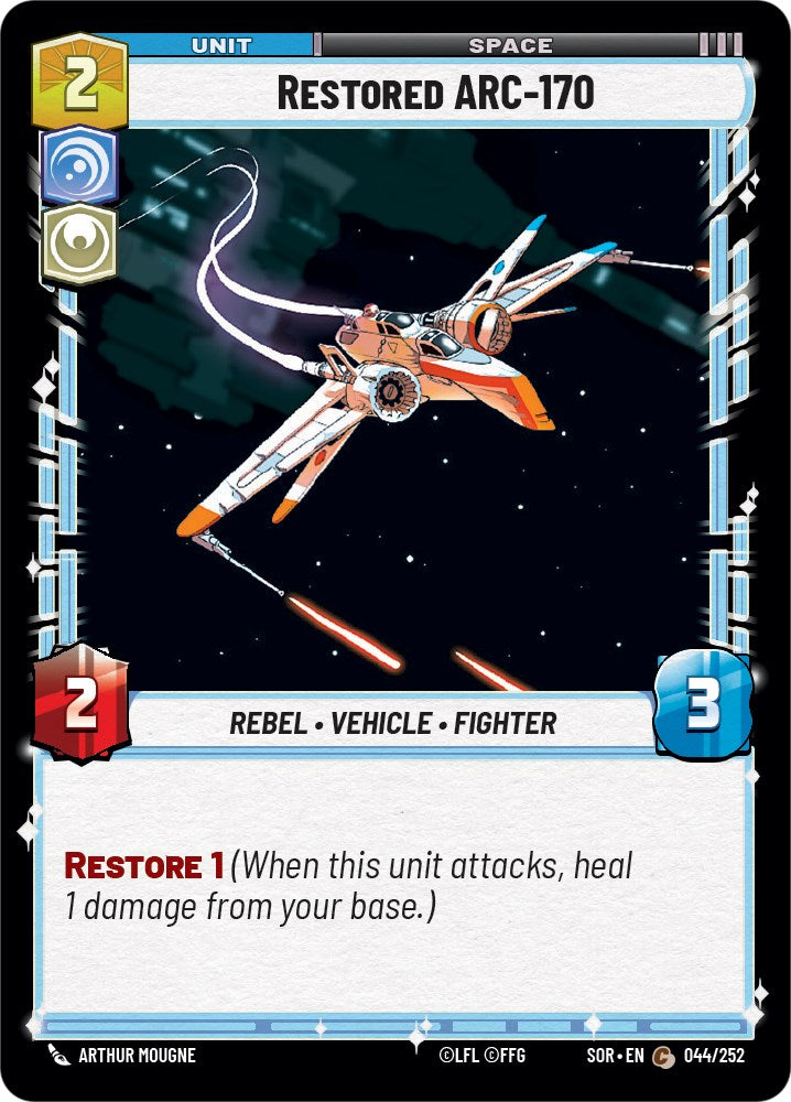 Restored ARC-170 (044/252) [Spark of Rebellion] | Cards and Coasters CA
