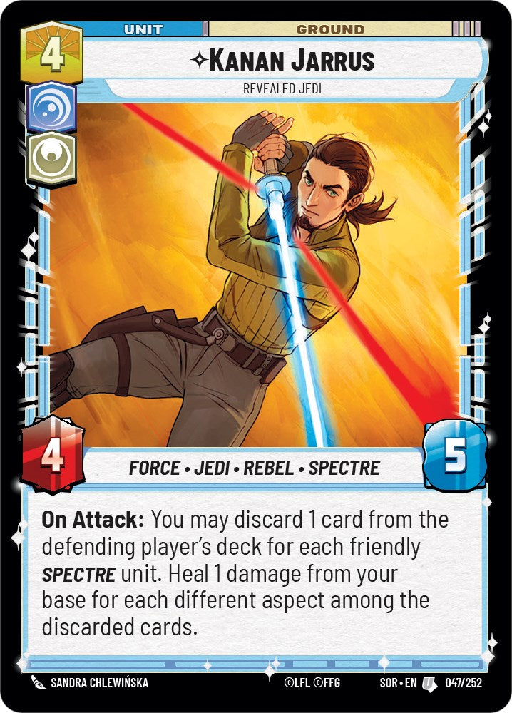 Kanan Jarrus - Revealed Jedi (047/252) [Spark of Rebellion] | Cards and Coasters CA