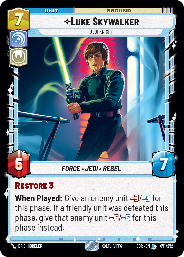 Luke Skywalker - Jedi Knight (051/252) [Spark of Rebellion] | Cards and Coasters CA