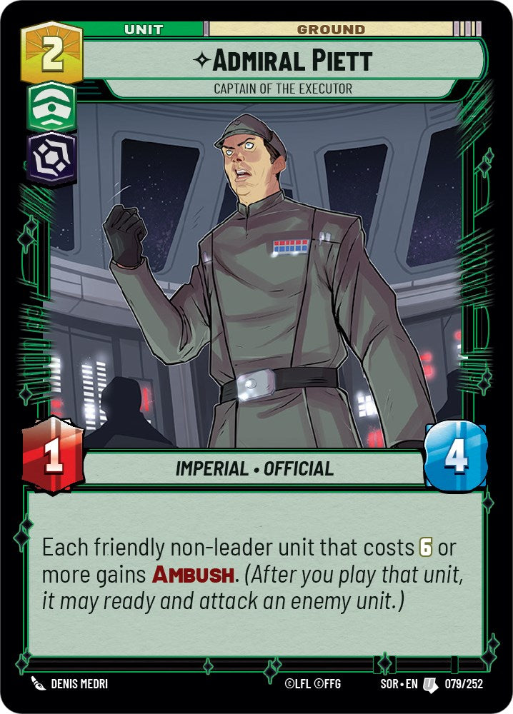 Admiral Piett - Captain of the Executor (079/252) [Spark of Rebellion] | Cards and Coasters CA