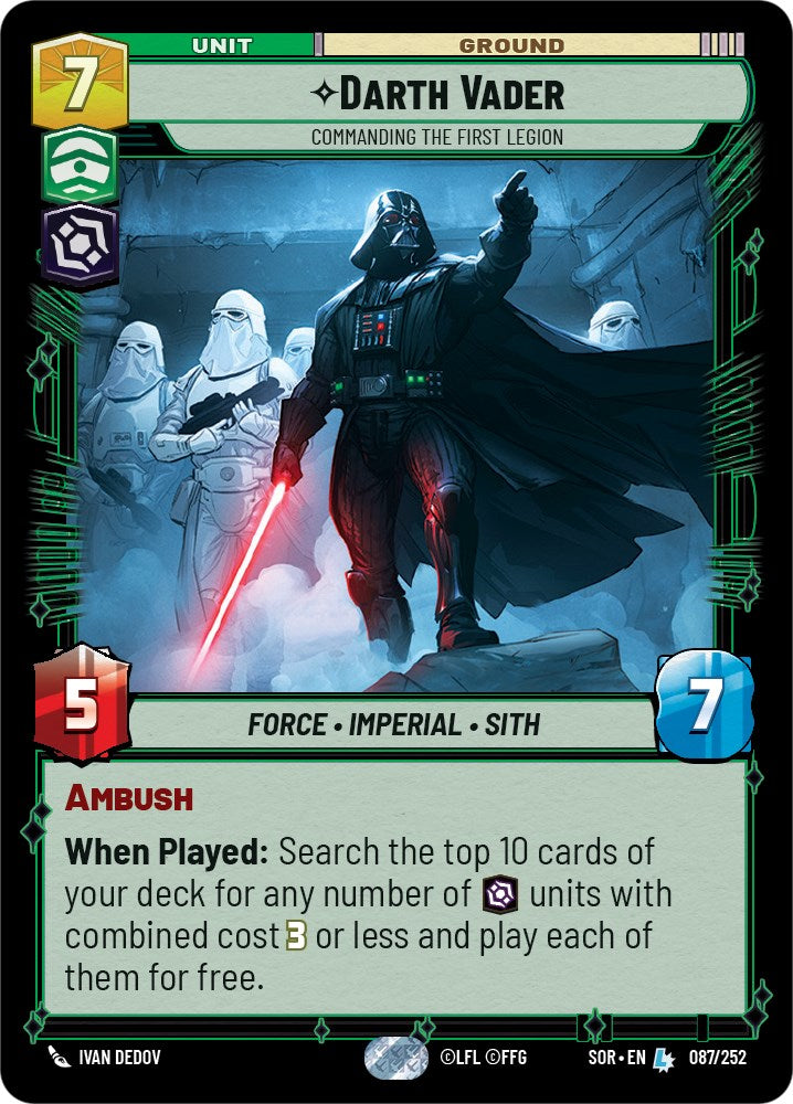 Darth Vader - Commanding the First Legion (087/252) [Spark of Rebellion] | Cards and Coasters CA