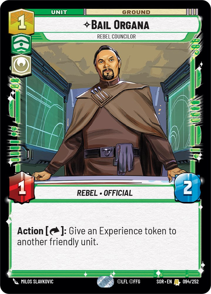 Bail Organa - Rebel Councilor (094/252) [Spark of Rebellion] | Cards and Coasters CA