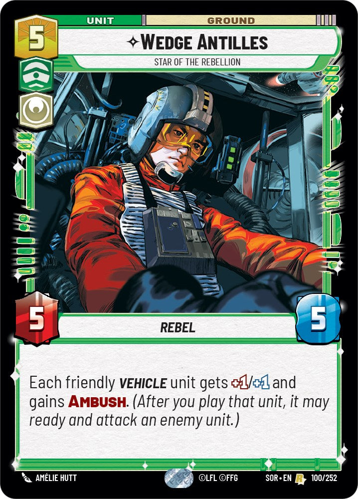 Wedge Antilles - Star of the Rebellion (100/252) [Spark of Rebellion] | Cards and Coasters CA