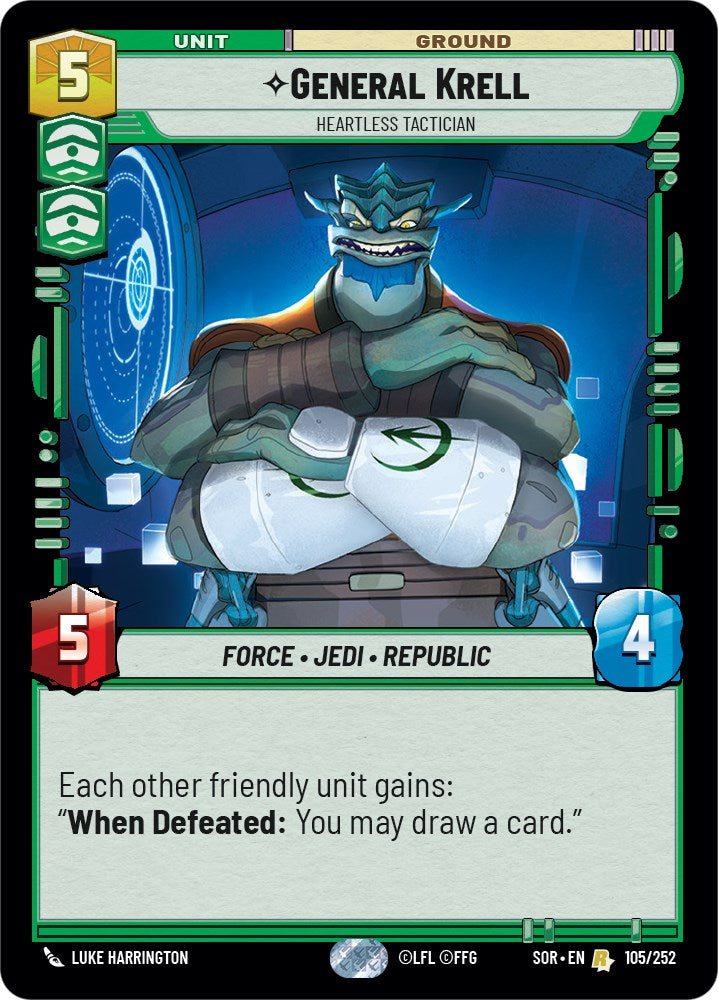 General Krell - Heartless Tactician (105/252) [Spark of Rebellion] | Cards and Coasters CA