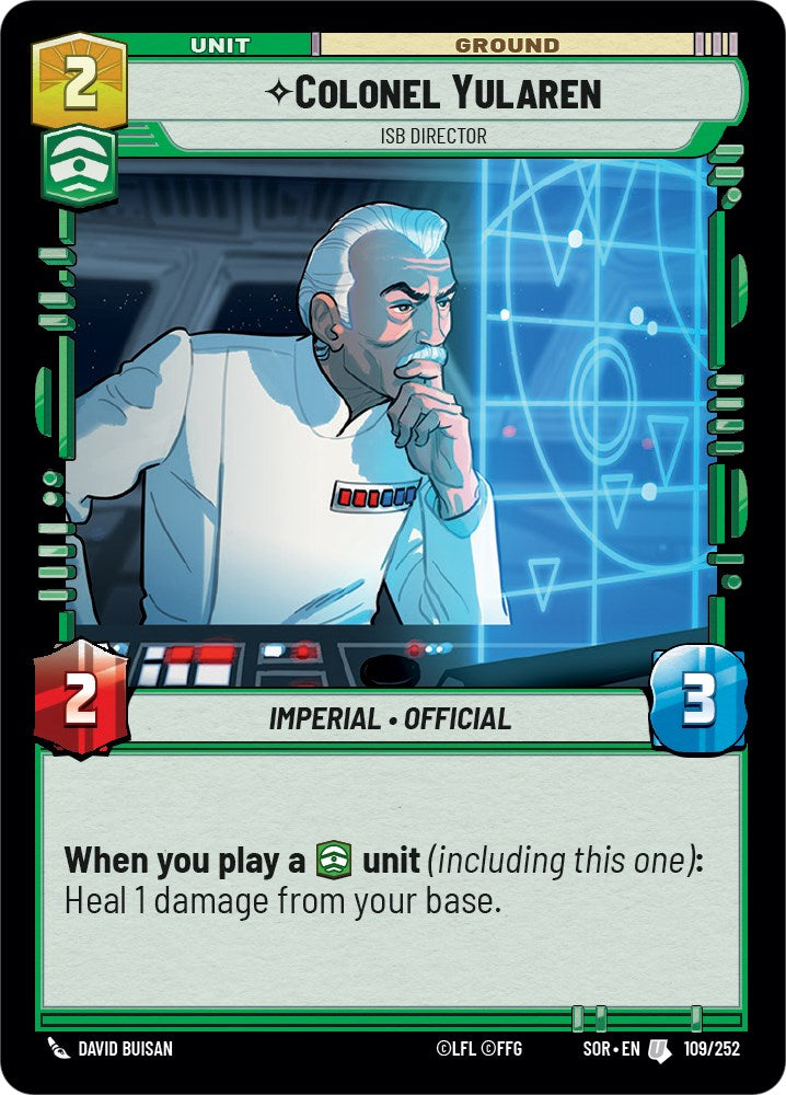 Colonel Yularen - ISB Director (109/252) [Spark of Rebellion] | Cards and Coasters CA