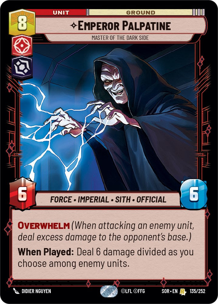 Emperor Palpatine - Master of the Dark Side (135/252) [Spark of Rebellion] | Cards and Coasters CA