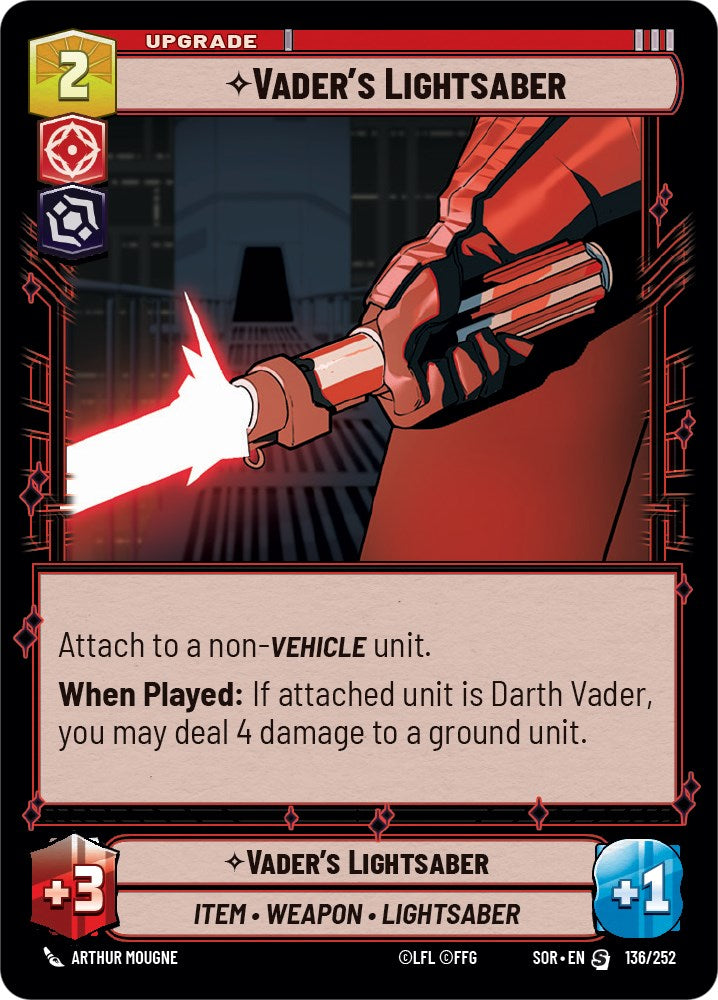 Vader's Lightsaber (136/252) [Spark of Rebellion] | Cards and Coasters CA