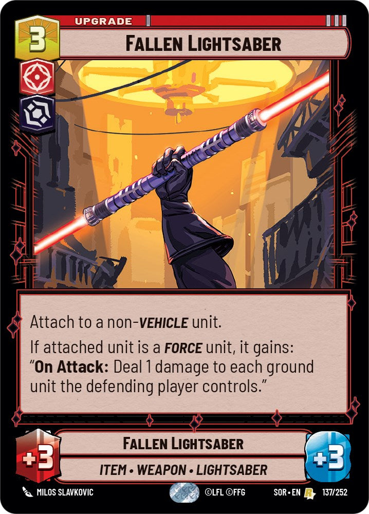 Fallen Lightsaber (137/252) [Spark of Rebellion] | Cards and Coasters CA