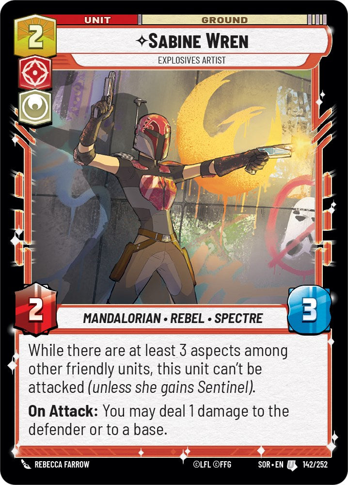 Sabine Wren - Explosives Artist (142/252) [Spark of Rebellion] | Cards and Coasters CA