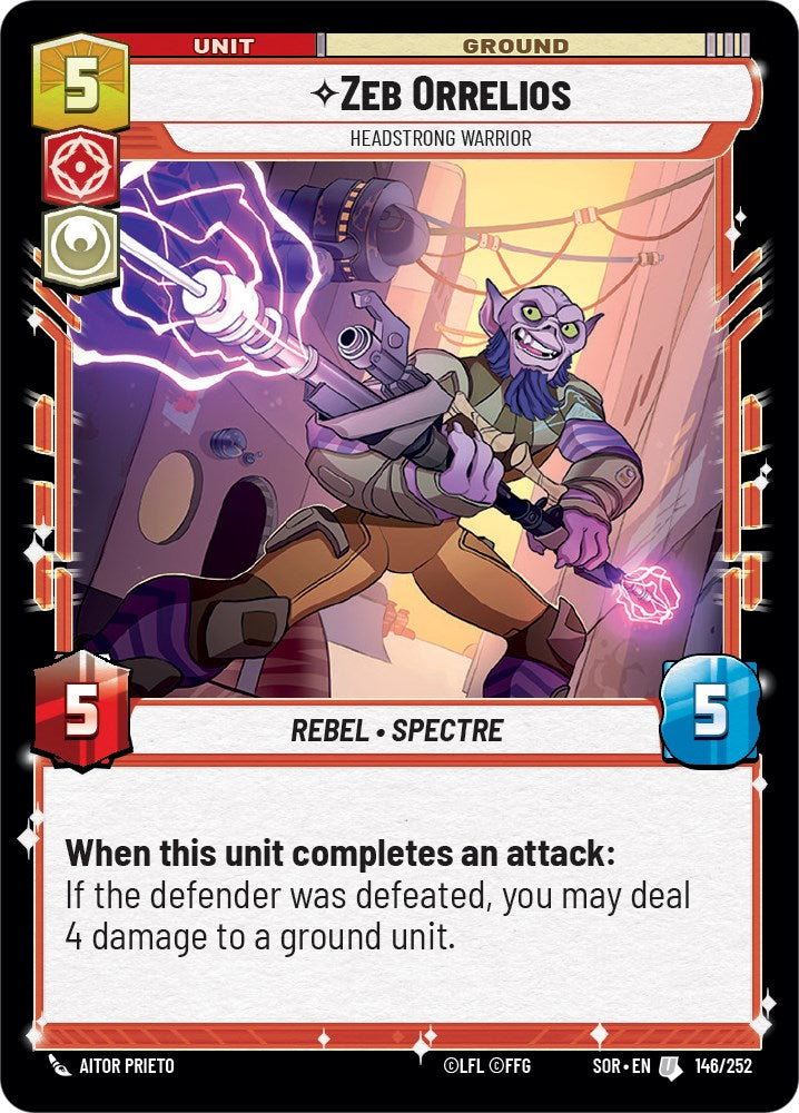 Zeb Orrelios - Headstrong Warrior (146/252) [Spark of Rebellion] | Cards and Coasters CA