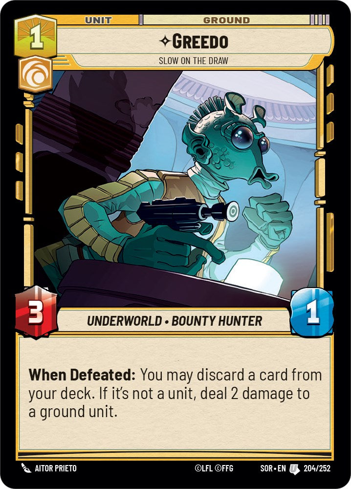 Greedo - Slow on the Draw (204/252) [Spark of Rebellion] | Cards and Coasters CA